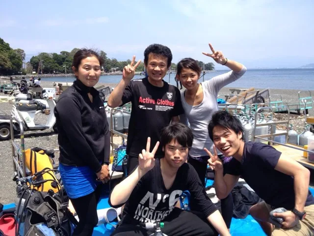 伊豆・大瀬崎でのダイビング講習:水中や海辺で撮影したダイビングの記録