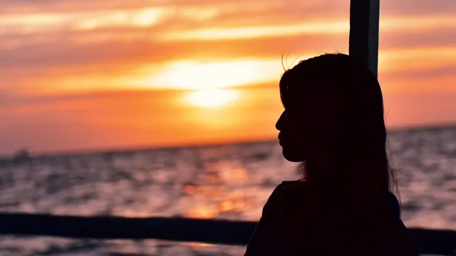 フィリピン・ミンドロ島・サバンビーチでのミンドロ島サバンビーチの夕日と仲間のシルエット