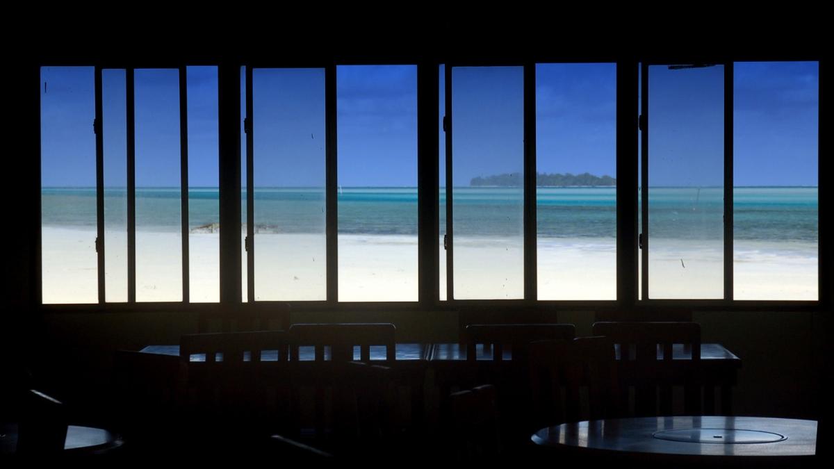 窓からパラオの海が見る 壁紙 写真